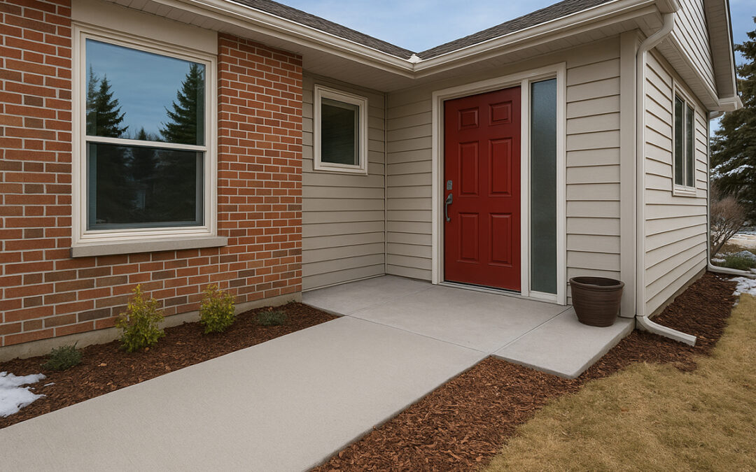 Zero-step barrier-free entryway in Calgary home for aging in place